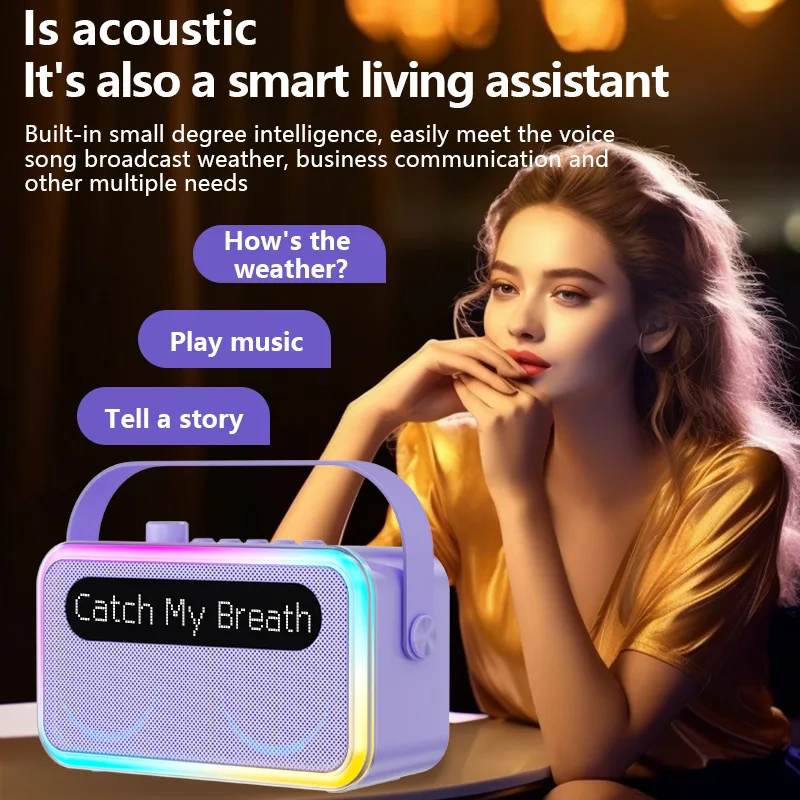 جديد 16 واط عالي الطاقة U8 خارجي محمول كاريوكي سماعة لاسلكية تعمل بالبلوتوث المتكلم كلمات ذكية عرض KTV