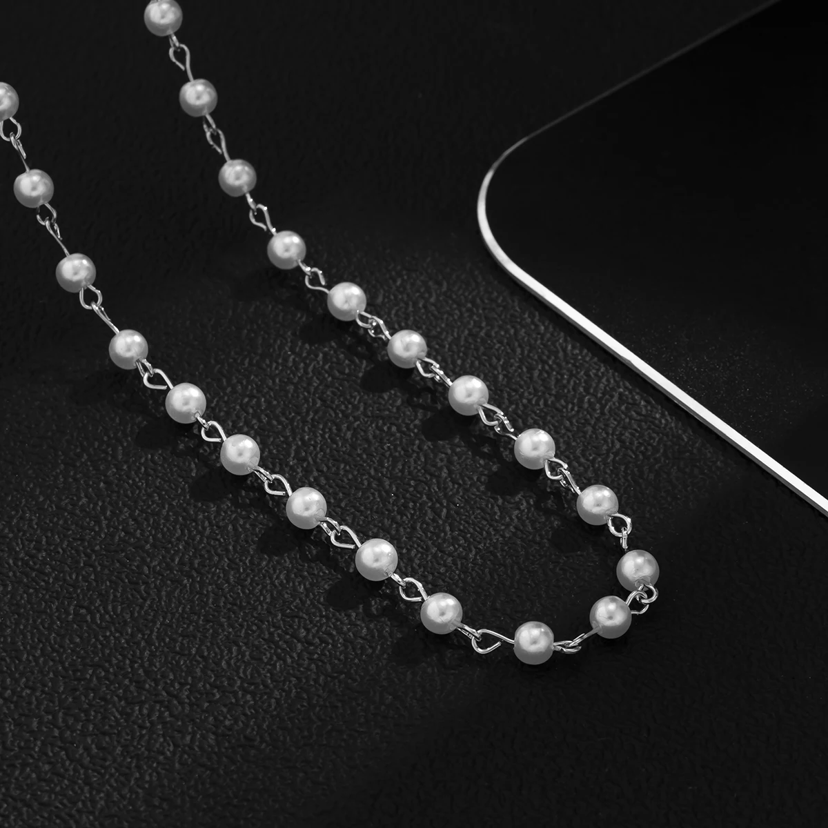 Small Imitation Pearl Beads Chain Short Choker Necklace for Men Trendy Beaded Chain Necklace on Neck 2023 Fashion Jewelry Collar