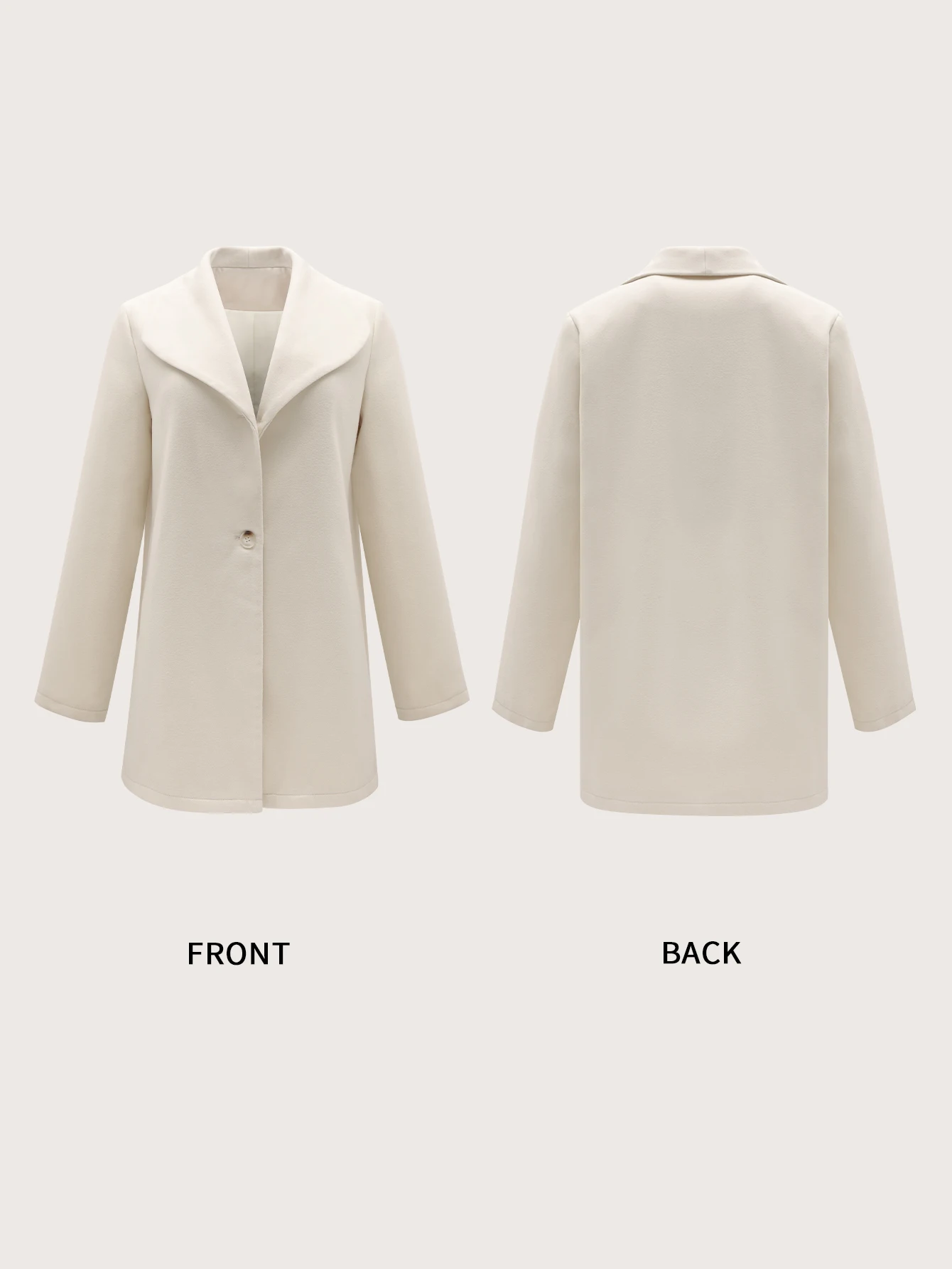 Women's Coat Fashion Single Breasted Long Woolen Soild Apricot Coats Autumn And Winter Female Casual Long Sleeve Trench Coat