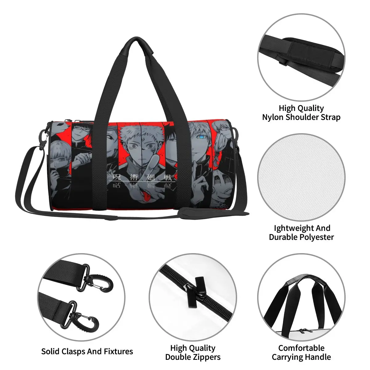 Bolsa de gimnasio de Anime Satoru Gojo para hombres, bolsas deportivas de entrenamiento japonés personalizadas con zapatos, bolsa de Fitness