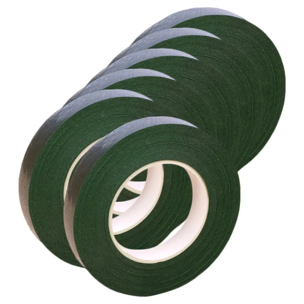 5 Rolls Green Tape Wrap High Viscosity Strong Adhesion for Bouquet Paper Craft Supplies Floral Wire DIY Project