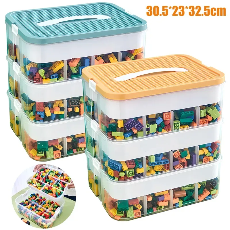 Transparent Plastic Storage Box for Building Block Dustproof and Moisture-proof Toy  Categorized  Stackable