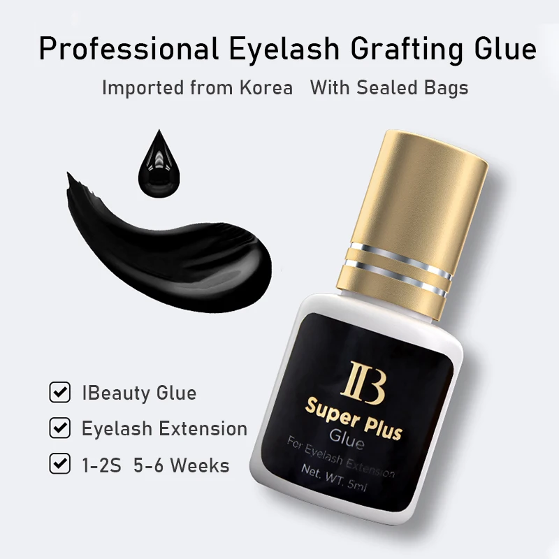 IBeauty Expert Glue Super Plus Adhesive 1S Czas suszenia Najszybsze przedłużanie sztucznych rzęs Wino czerwona czapka 5ml Korea Złota czapka Supplie