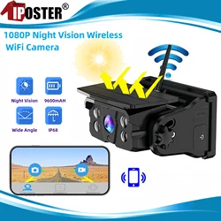 IPoster telecamera posteriore per auto WiFi Wireless Solar Band batteria telecamera per retromarcia 1080P telecamera di Backup per visione notturna per Caravan RV Bus