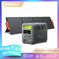 FOSSiBOT F1200 Portable Power Station + FOSSiBOT SP200 Foldable Solar Panel, 1024Wh Capacity, 1200W Rated Power, BMS Protection