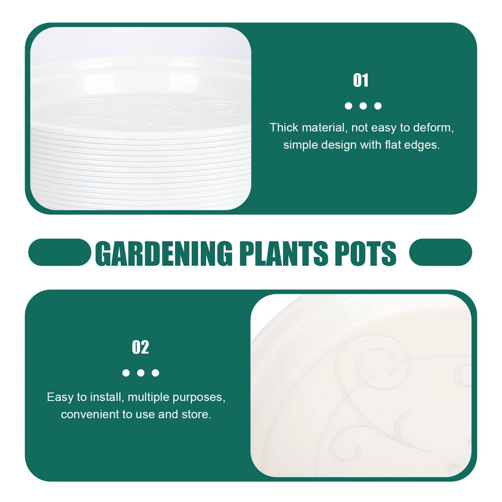 

20 Pcs Thickened Plastic Flower Pot Tray Plant Saucers Water Collecting Flowerpot Plates Drainage Raw Material Planter Drip