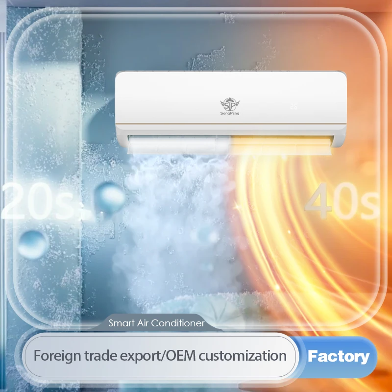 Energy Saving Split Wall Air Conditioner with Remote Control Inverter R32 Refrigerant 12000-15000 BTU for RV Car & Household Use