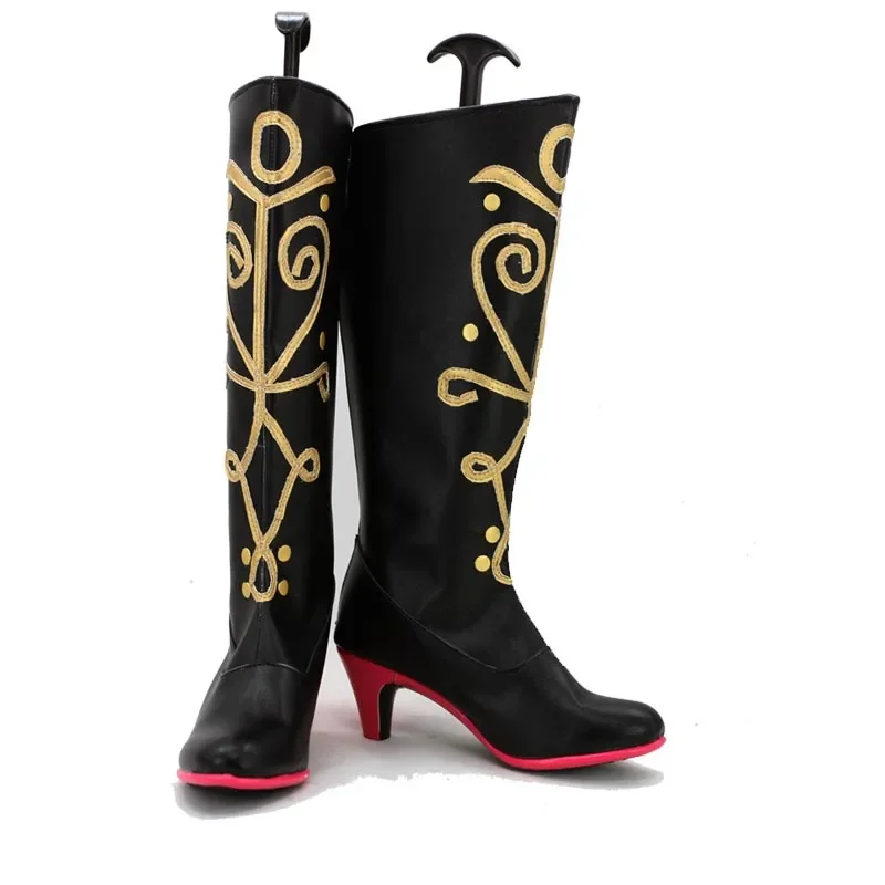 Chaussures d'Hiver pour Cosplay de Reine Elsa et Anna, Bottes Hautes de Princesse, pour Femme Adulte