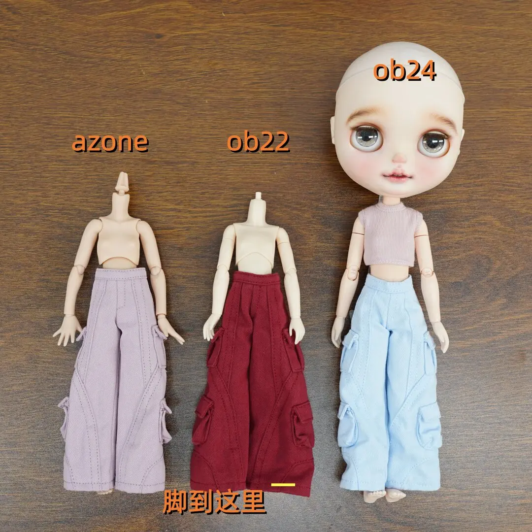Blythe doll clothing accessories azone second-generation ob22 ob24 small cloth doll clothing workwear pants pockets heavy-duty p