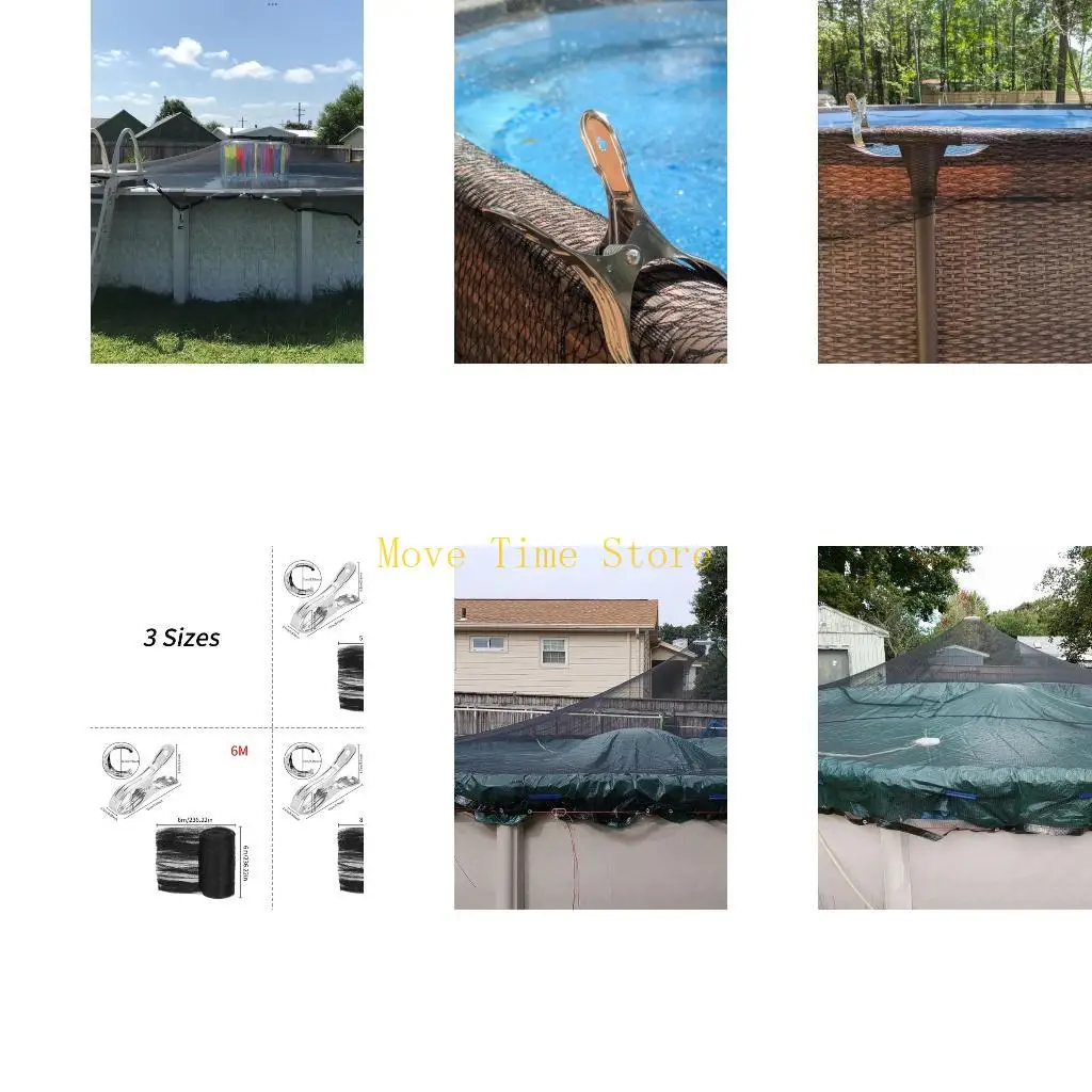 

92ME Тяжелый тип надземного покрытия для бассейна с 12 металлическими зажимами, прочные сетки, покрытие для бассейна для и