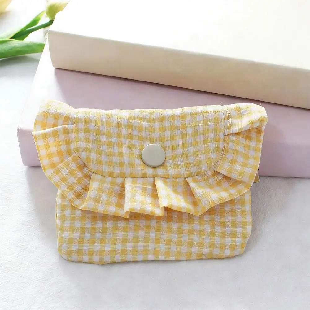 Cute Checkered Pocket Purse for Women Portable Storage Bag for Cash, Cards, Sanitary Napkins & Small Essentials for Girls Gifts view 5