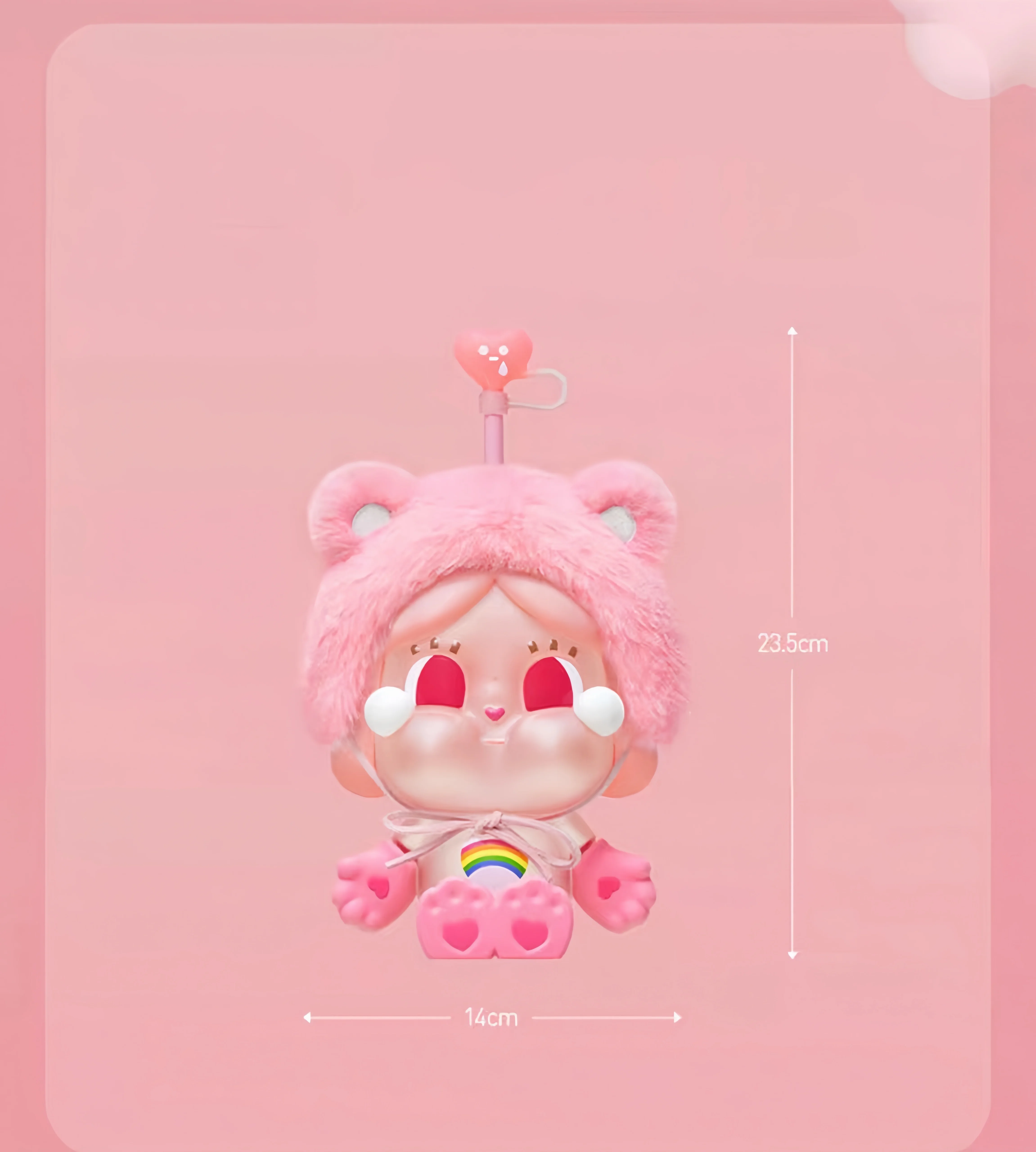 POP MART CRYBABY Care Bears Series Glass Straw Cup Genuine Blind Box Guess Toys Bag Mystery Box Ornament Figurines Home Decor
