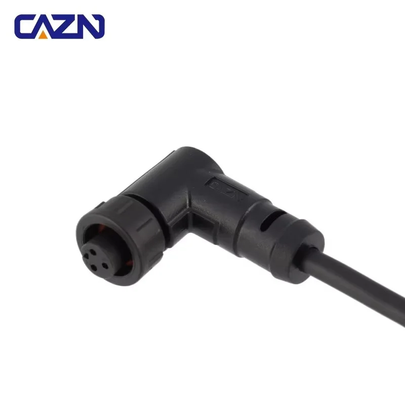 CAZN IP67 IP68 E7 Right Angled Female Overmolded Plug Bayonet 2-12 Pin 7/16