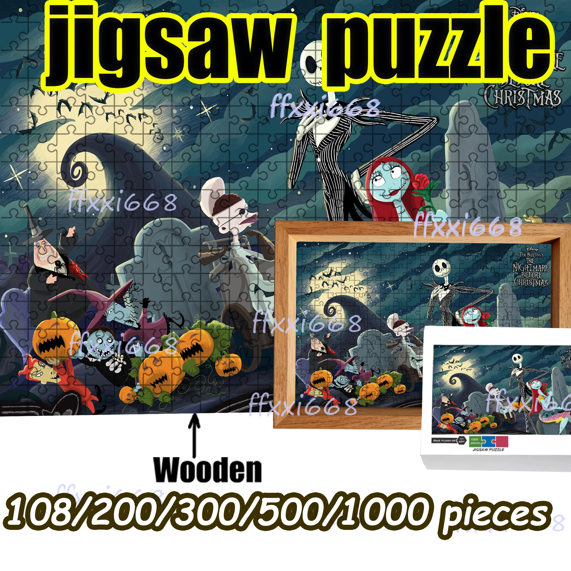 

Деревянный пазл «Кошмар перед Рождеством» 108/200/300/500/1000 деталей, высококачественный подарок, увлекательная игрушка
