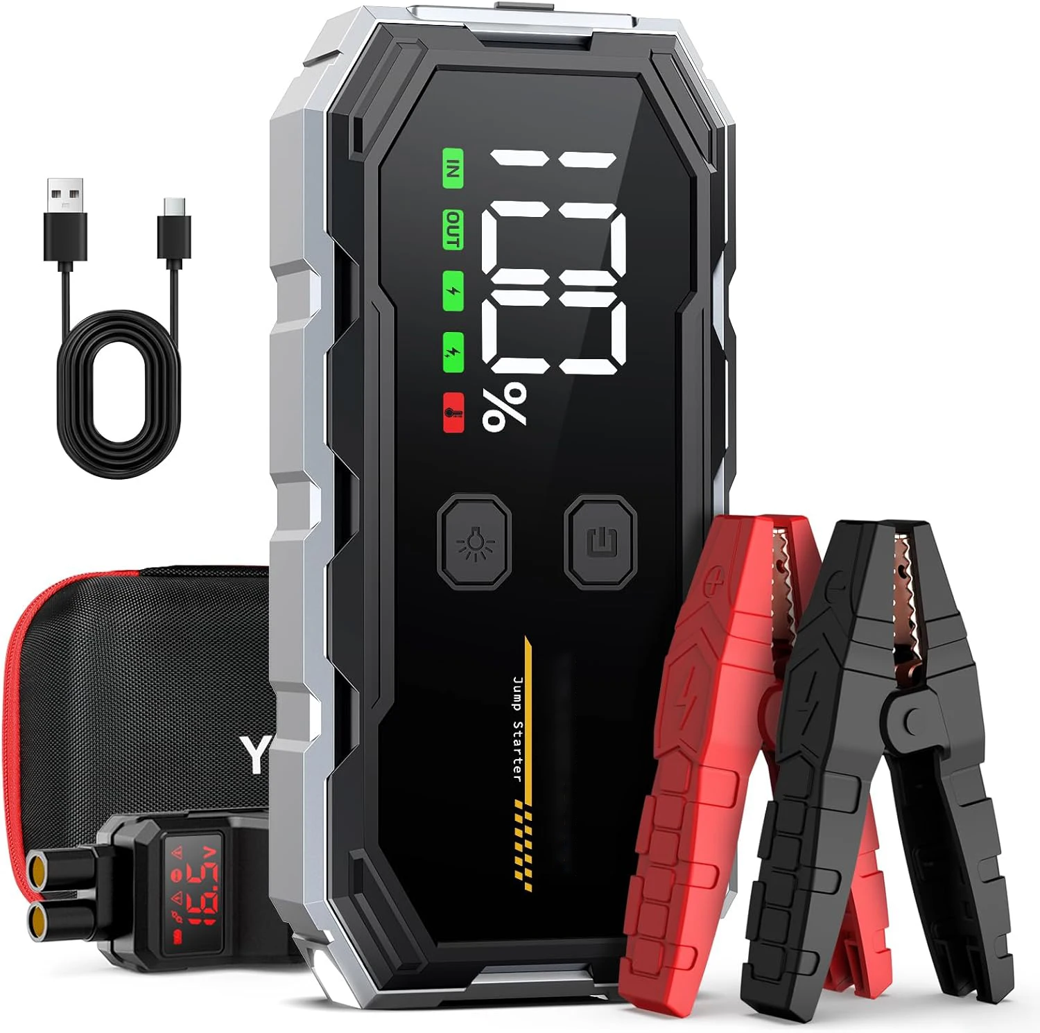 

2024 New Design Portable Car Jump Starter 12800mAh High Discharge Rate Lithium Battery Hot Selling Emergency Tool Kit for