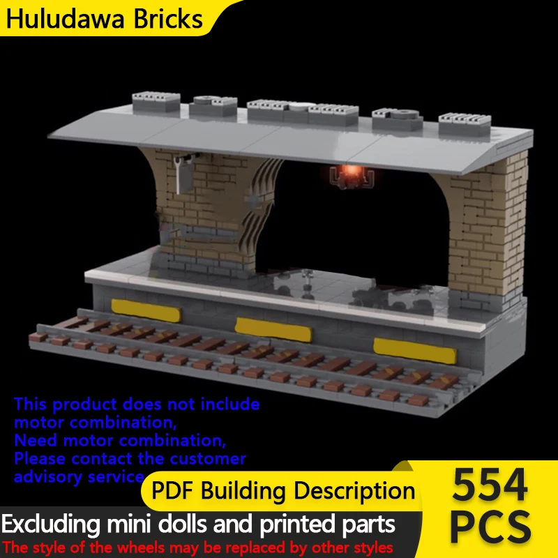 

Волшебная модель фильма MOC, строительные кирпичи, железнодорожная станция, платформа, модульная технология, детские праздничные подарки, сборка игрушек, костюм