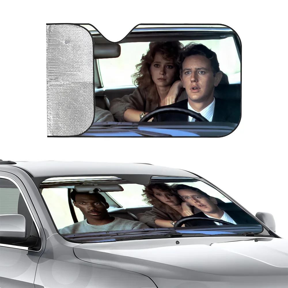 

B-Beverly Hills Cop Автомобильный солнцезащитный козырек Трехслойная изоляция Переднее лобовое стекло автомобиля Солнцезащитный козырек на присоске Блоки УФ-лучей Солнце