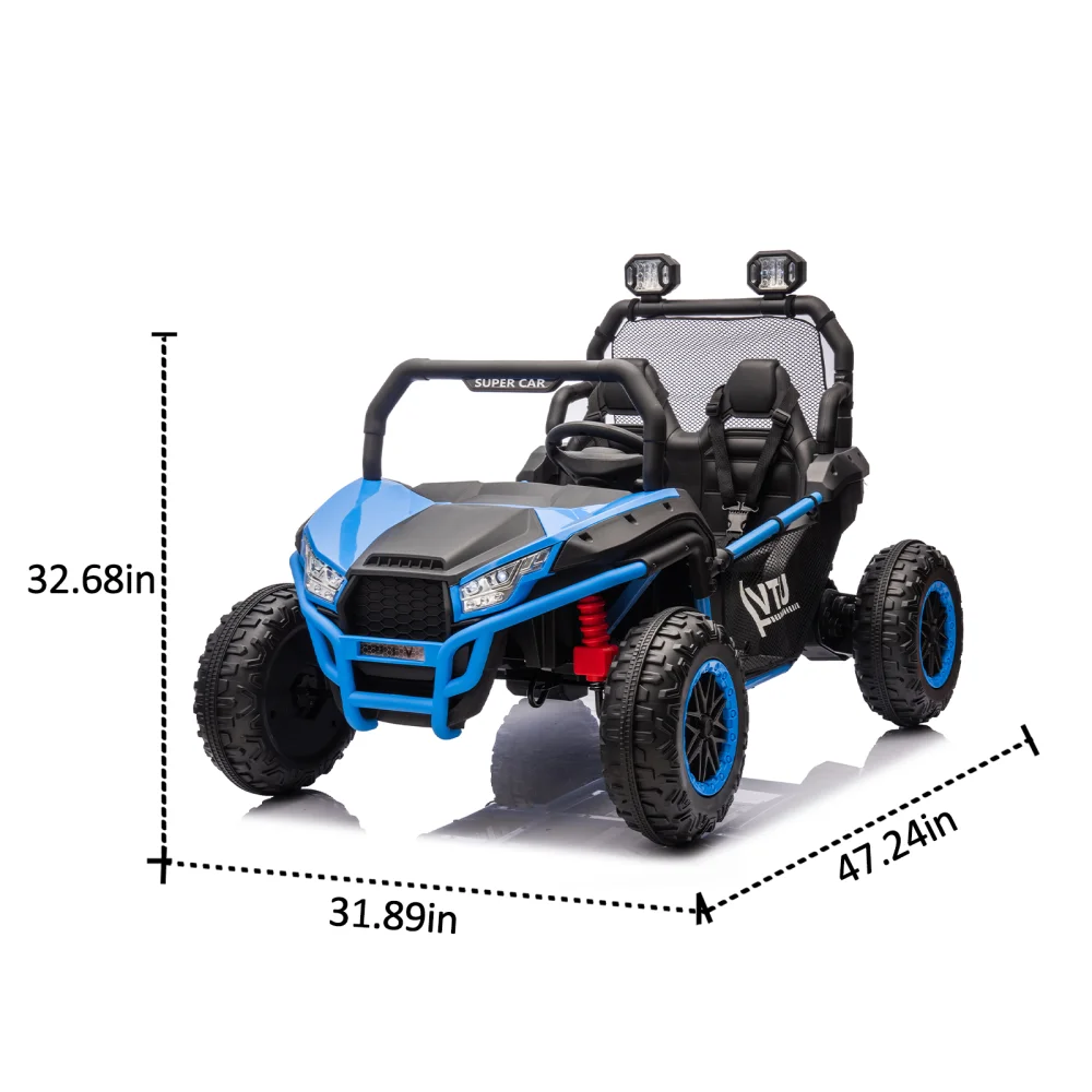 24-V-Zweisitzer-Kinderfahrt auf UTV mit Elternkontrolle, 400 W Super Power, Allradfederung, LED-Licht mit Rückfahrscheinwerfer