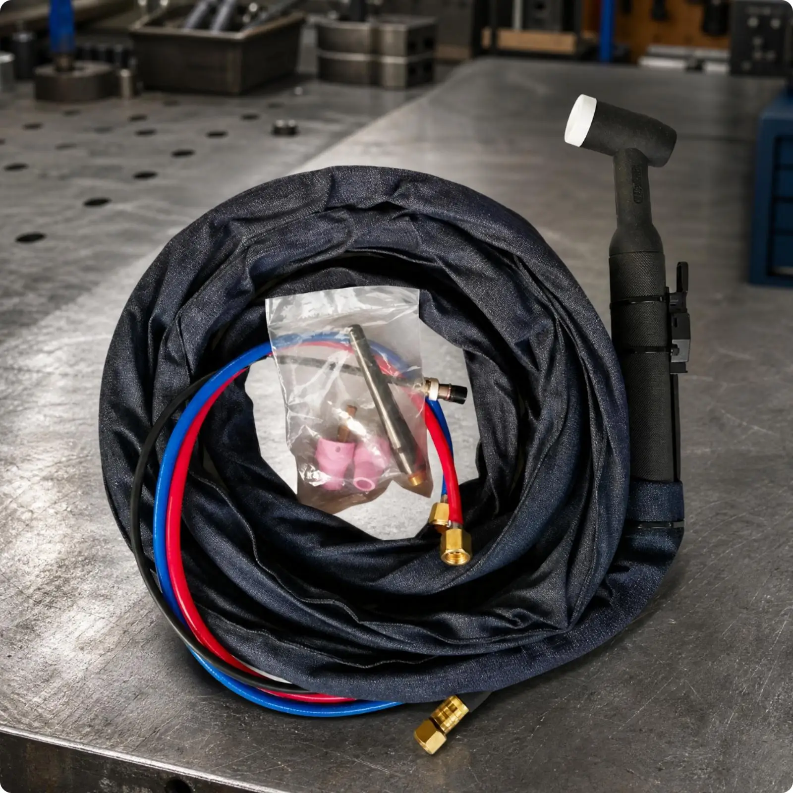 Argon Arc TIG Welding Torch WP12 Water Cooled with Ceramic Insulators and Metal Fittings for Pro Welders