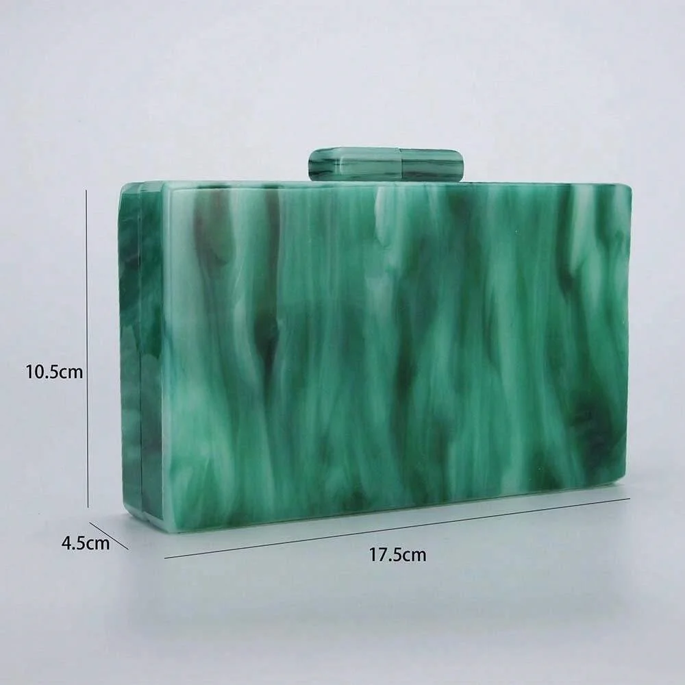 Shoulder Crossbody Elegant Clutch Purse Wedding Party Chain Handbag Luxury Brands Women Wallet Emerald Green Acrylic Evening Bag