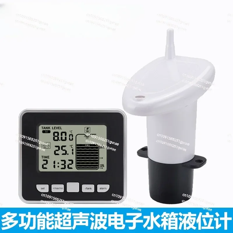 FT002 Multifunctional Ultrasonic Electronic Water Tank Level Meter Indoor Temperature Display Clock Water LevelMeter