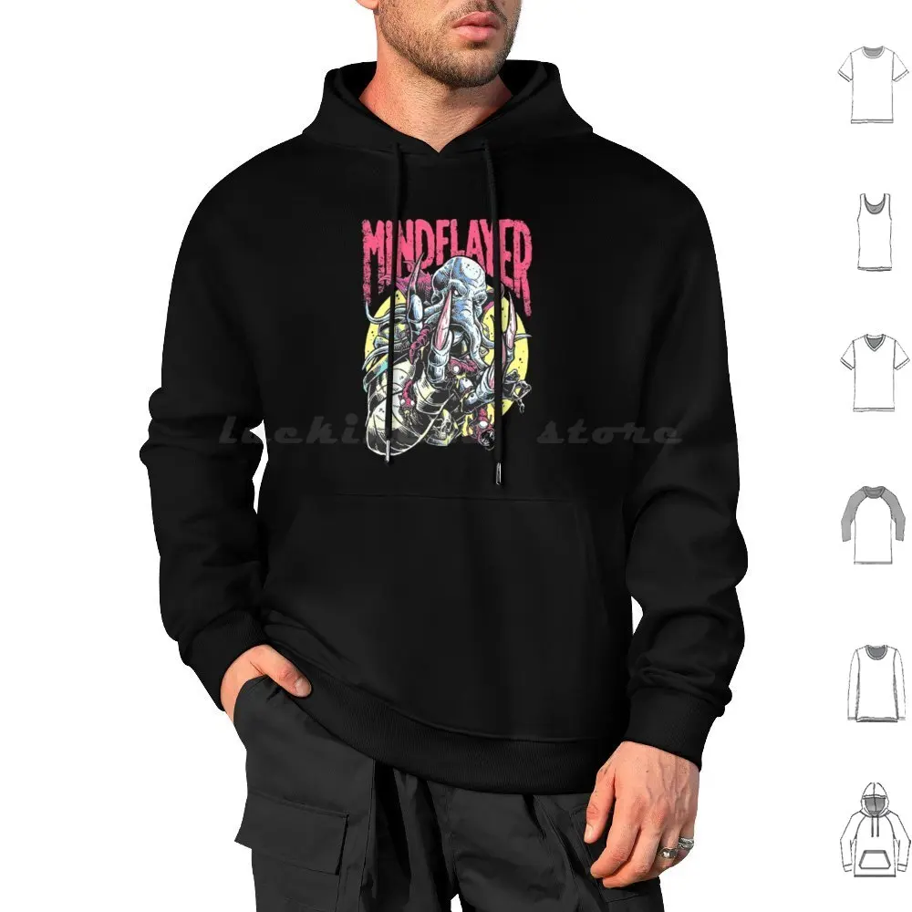 Mind Flayer Hoodie cotton Long Sleeve Mind Flayer Vampire Fantasy Astarion Bite Bg3 Baldurs Gate Astarion Bg3 Astarian