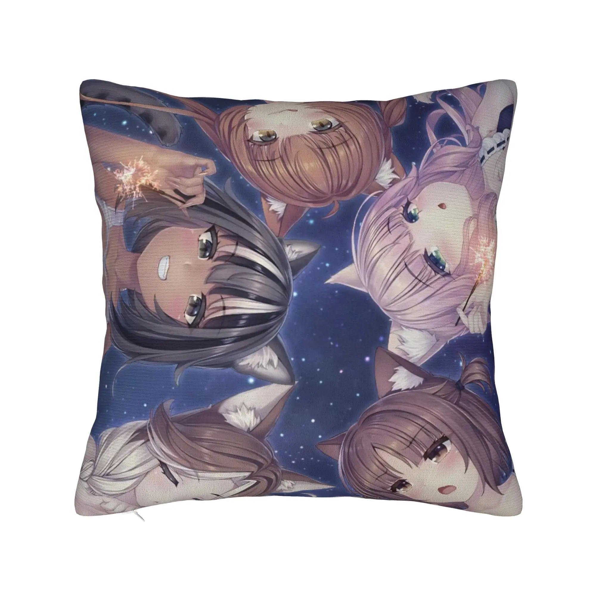 Decorative Pillowcases Anime N-Nekopara Merchandise Sofa  Pillow Case Cover Zipper Multi-Size