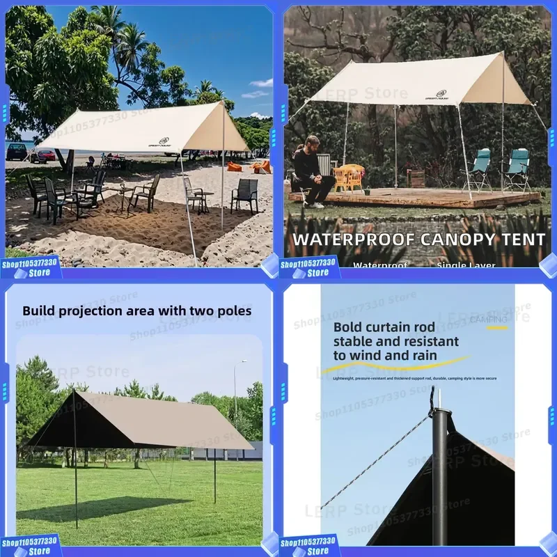 Portable UV protection collapsible canopy for outdoor camping retreats and small market stalls