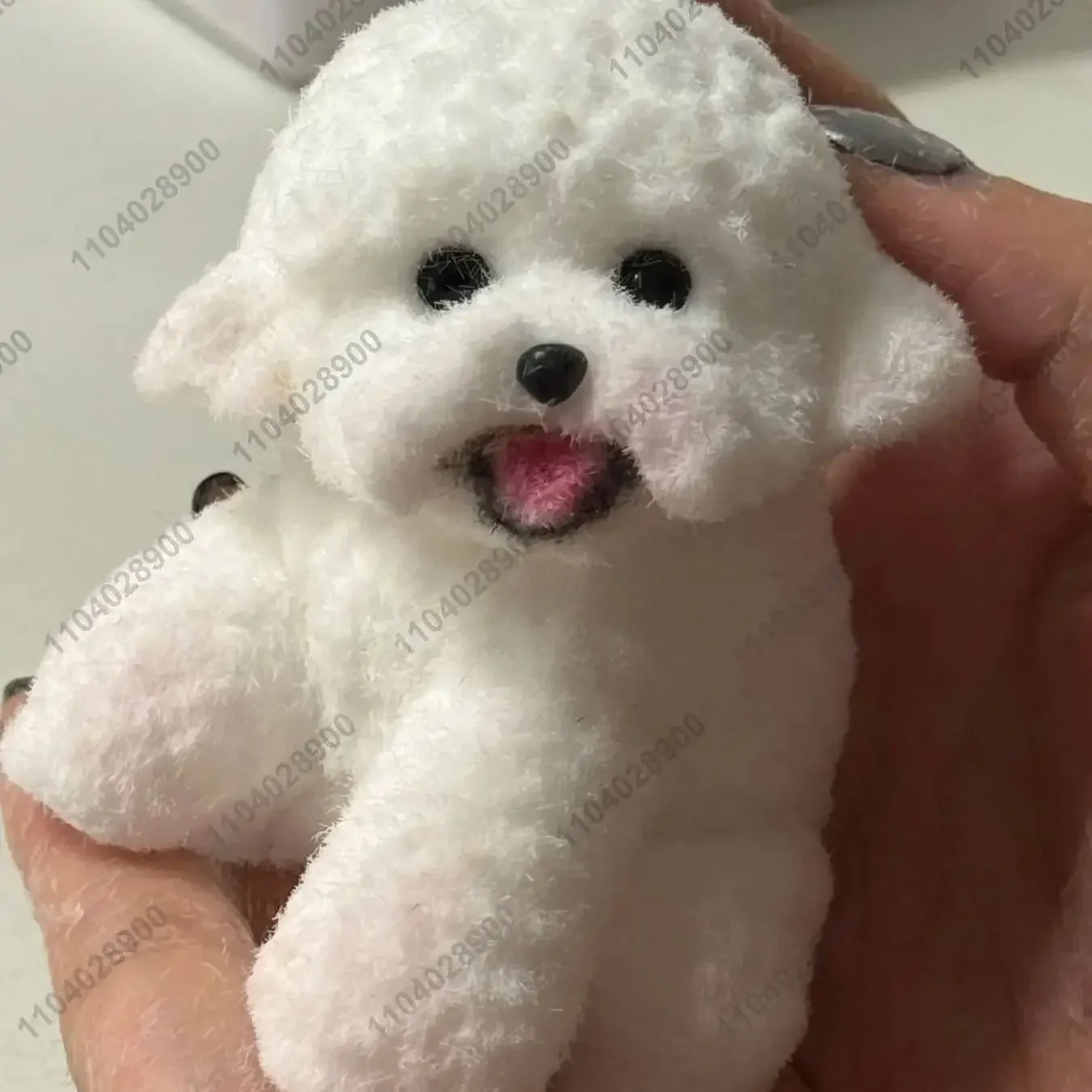 Bichon Frise Dog Taba Squishy Silicone Fuzzy Doggy Puppy Hand-Painted Squeeze Toy Mochi Toy Hand Relax Anti Stress Release Gift