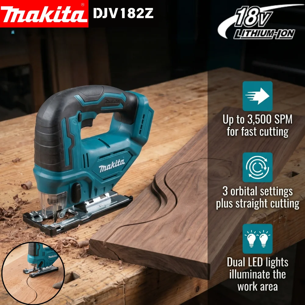

Makita DJV182Z 18V Brushless Jigsaw Cordless Saw 135mm Wood Cut 10mm Steel For Home Workshop Use For MAKITA 18V battery