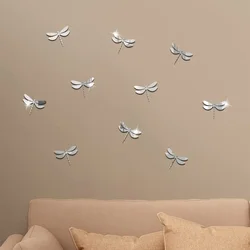 Dragonfly mirror acrylic decoration 3d three-dimensional wall paste home bedroom living room layout self-adhesive removable