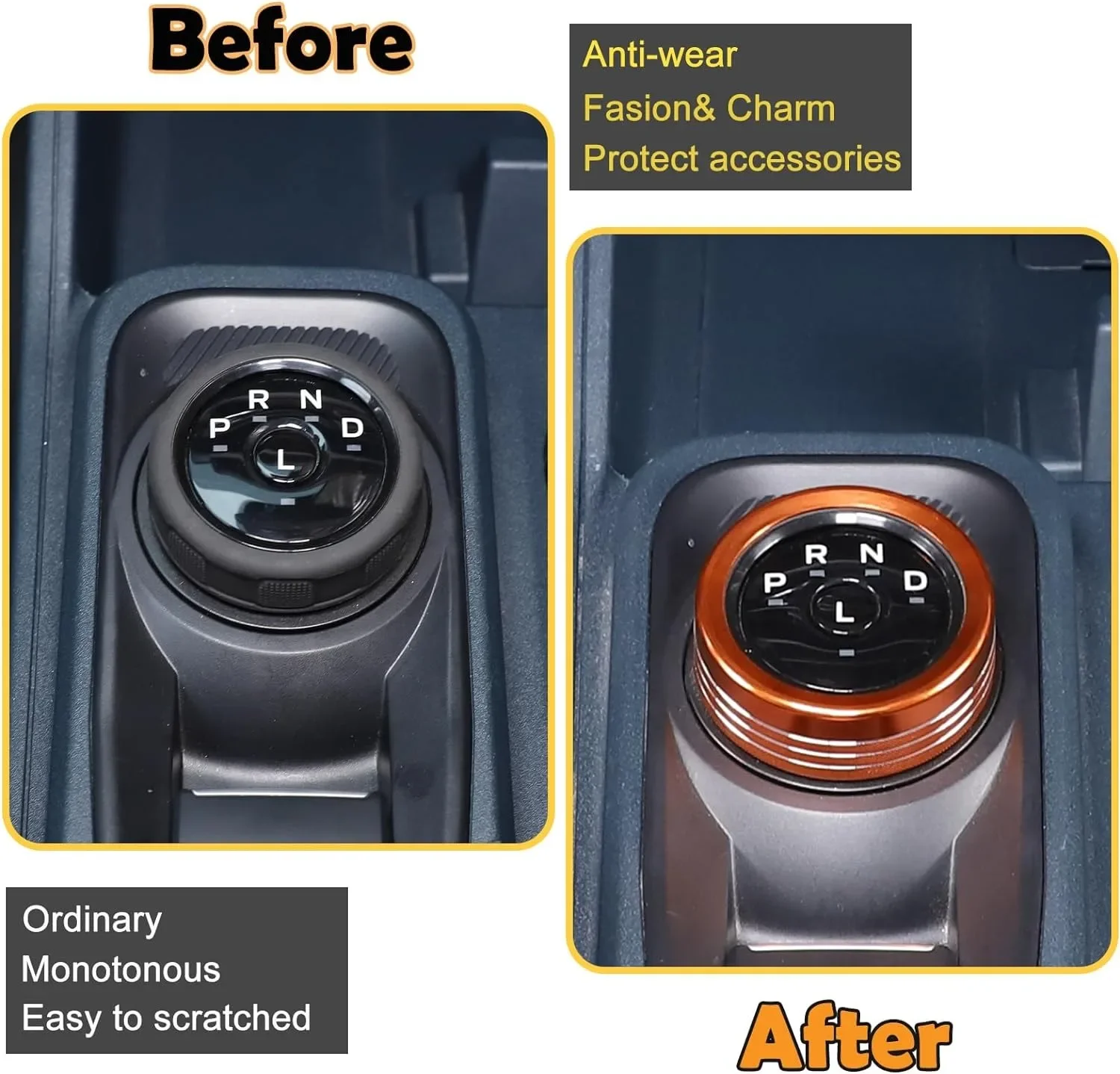 Aluminum Alloy Car Gear Shift Switch Button Ring Trim Cover Mecha Style Knob Cover For Ford Maverick 2022-2026 Car Accessories