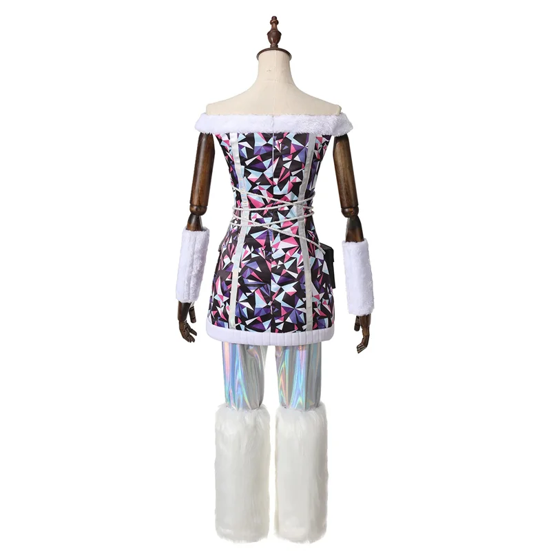 فستان تنكري للبالغين من Monster High Abbey Bominable، حقيبة جوارب، مجموعة كاملة من الملحقات، بدلة كرنفال لحفلات الهالوين