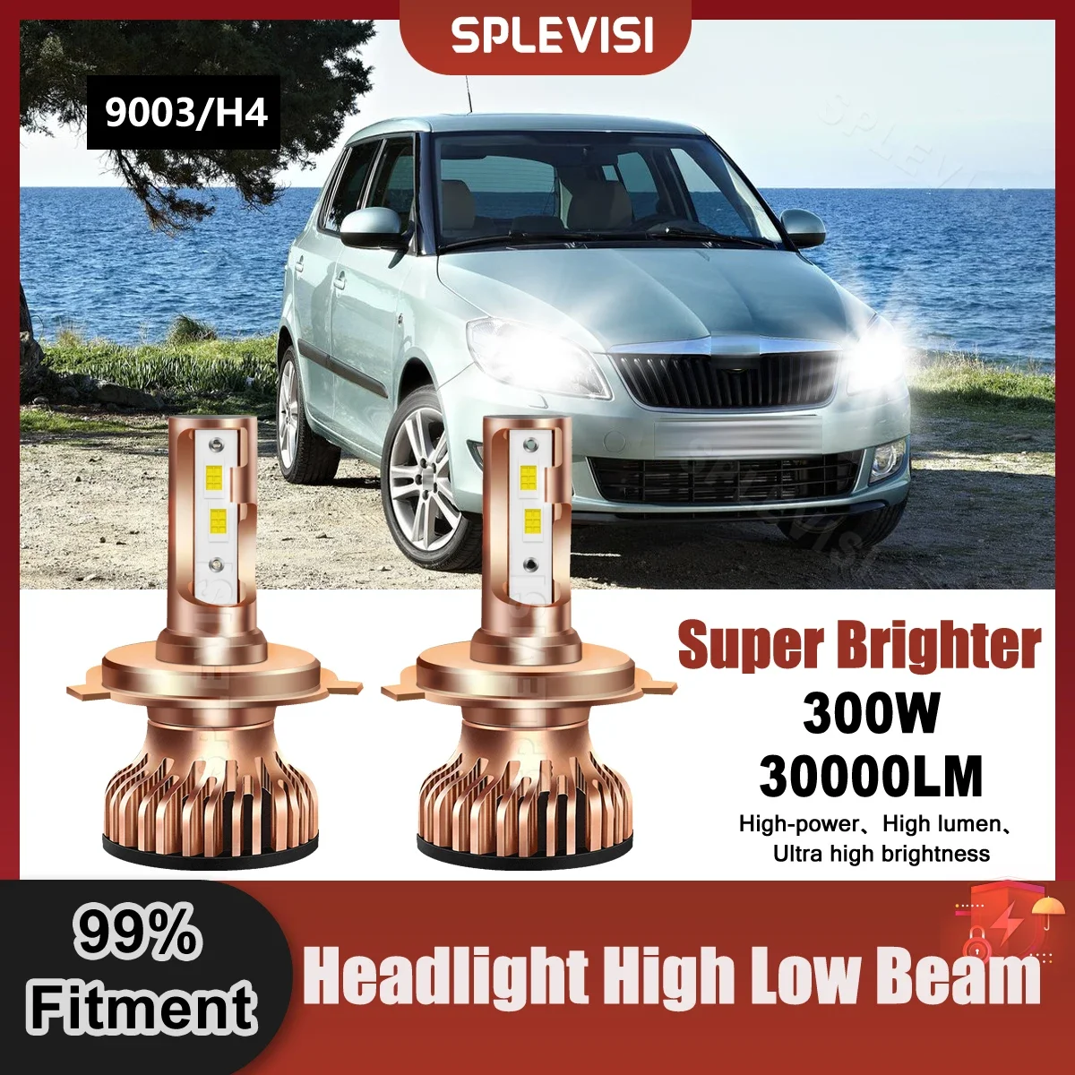 

Plug And Play All-In-One 9003/H4 LED Headlight High Low Beam Bulbs For Skoda Fabia MK2 2007 2008 2009 2010 2011 2012 2013 2014