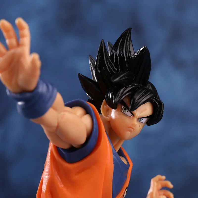 Novo dragon ball super saiyan cabelo preto son goku figura de luta para presentes de aniversário das crianças decoração anime periférico