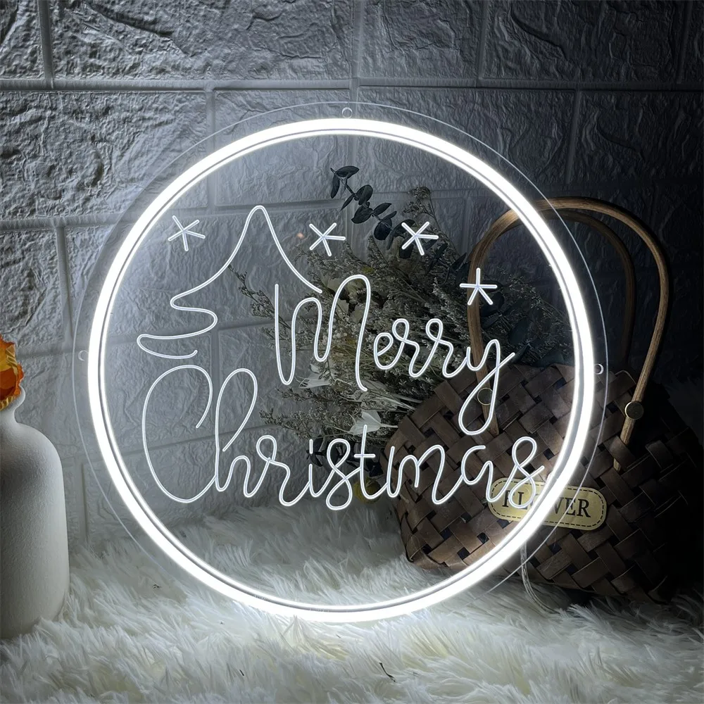 Carving Vrolijk Kerstfeest Room Decor Neon Sign Led Licht Kerst Decoratie 2023 Voor Thuis Bar Club Vakantie Xmas Party Muur decor