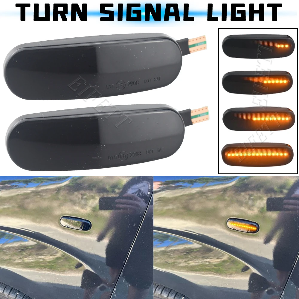 

2 шт. динамический светодиодный указатель поворота, боковой габаритный фонарь, повторитель для Fiat Panda 169 Grande Punto Inkl Evo Doblo Fiorino Linea Idea