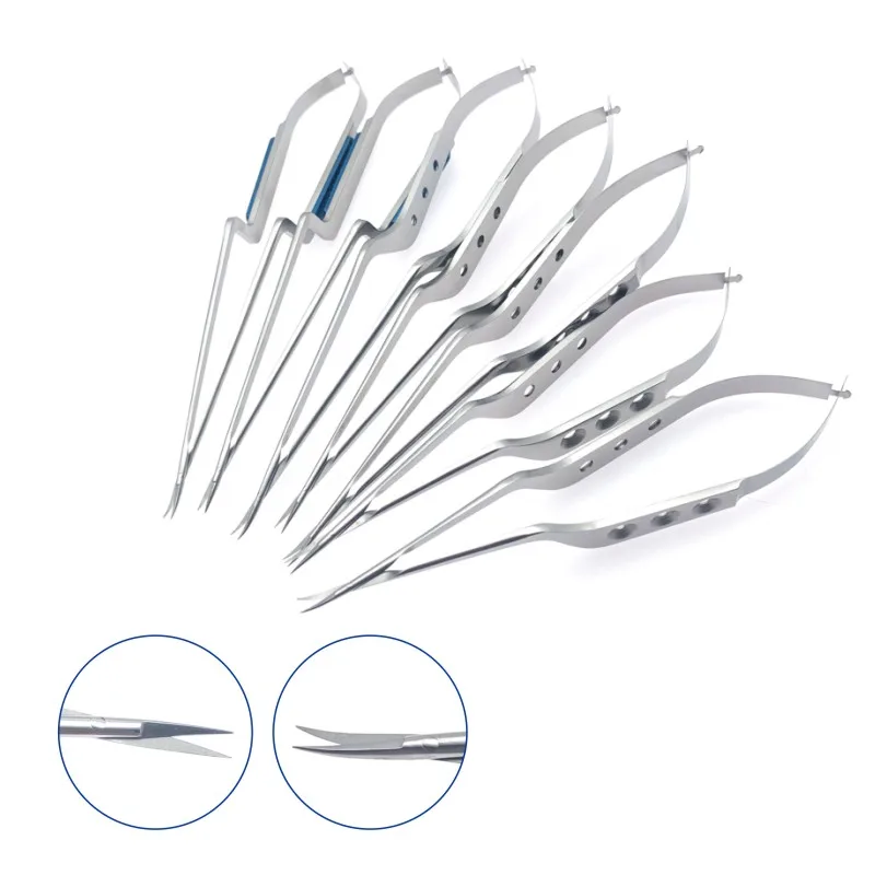 Stainless Steel Micro Scissors Straight/ Curved Blade Microsurgical Scissors Instruments Neurosurgery Instruments