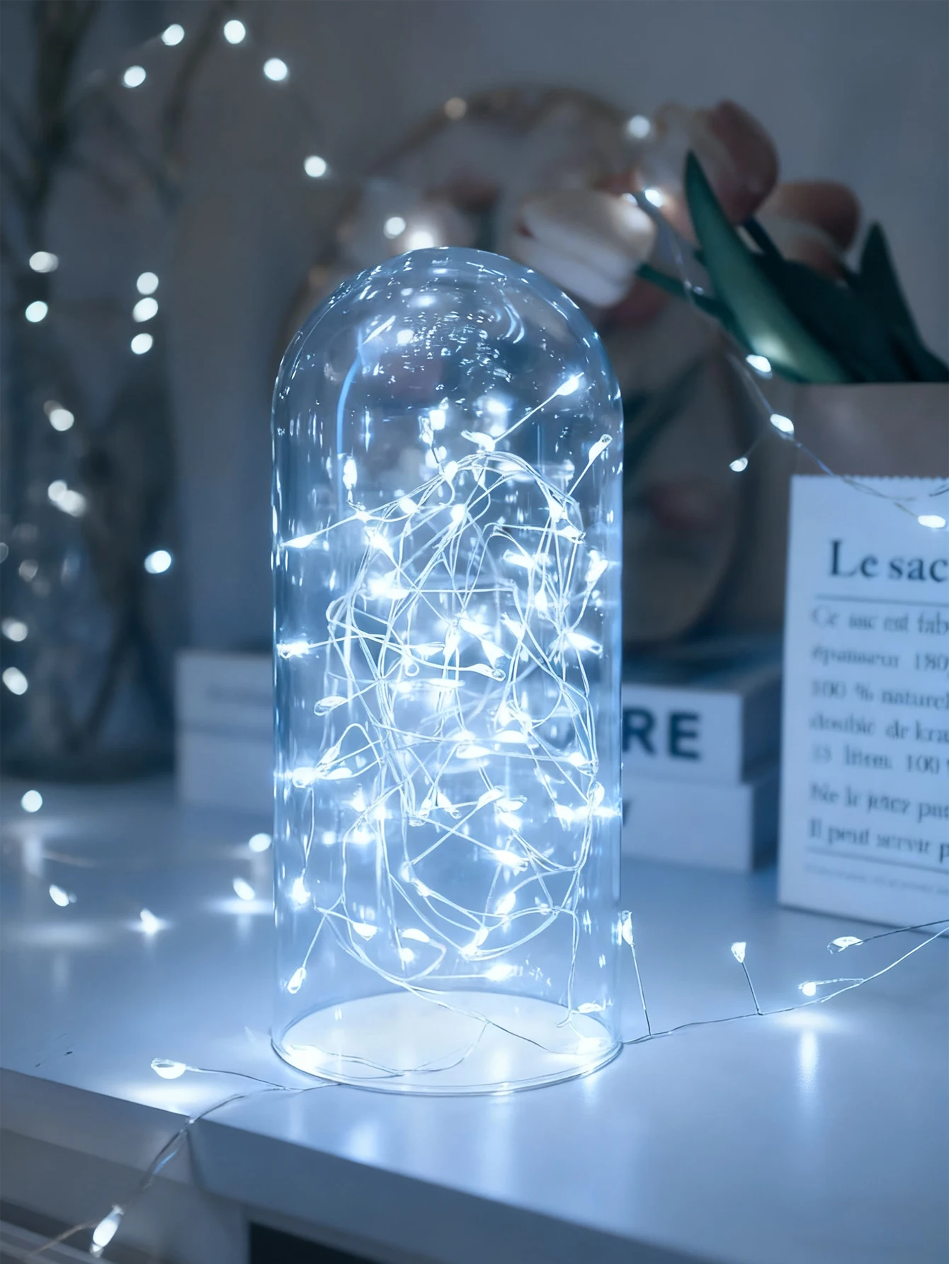 50-300 مصباح سلسلة LED، تعمل بالبطارية، مناسبة للحفلات الداخلية وزخارف شجرة عيد الميلاد (البطاريات غير متضمنة).