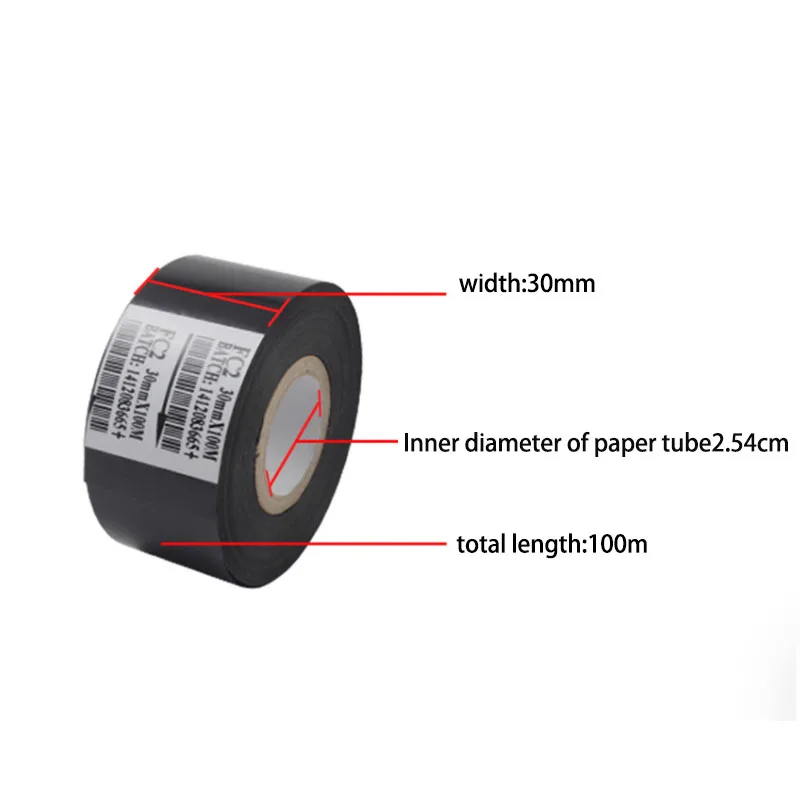 شريط طباعة حراري أسود FC2 لآلة الختم، طباعة تاريخ إنتاج شريط نقل الحرارة لحبر الطابعة #2