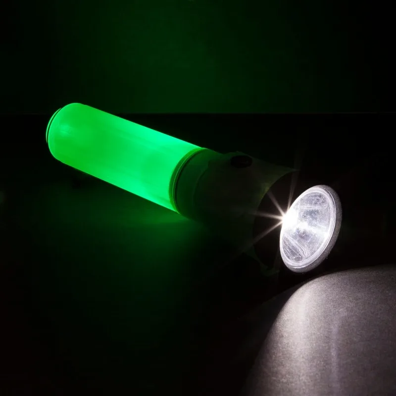 Life Gear LED Flashlight with Glow Handle, Emergency Flasher and Storage Compartment, RED