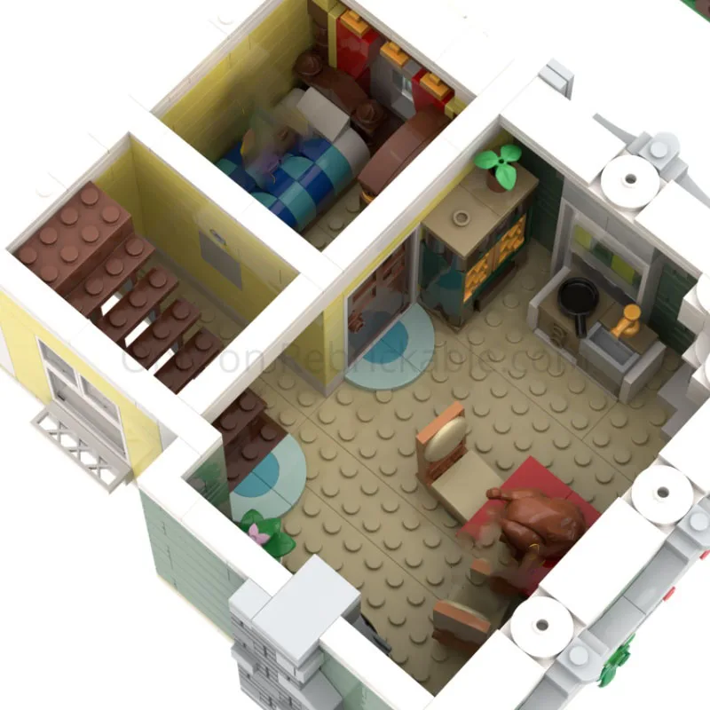 MOC-241971 ชุดตัวต่อบล็อกอาคารร้านอาหาร แบบประกอบชิ้นส่วนขนาดเล็ก รุ่น Street View Architecture Series ของเล่น 2570 ชิ้น