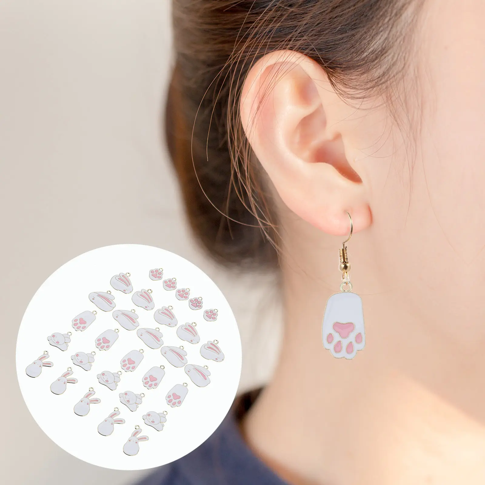 30Pcs Alloy Rabbit Charms Pendants DIY Jewelry Accessories Handmade Findings for Bracelets Necklaces Keychains