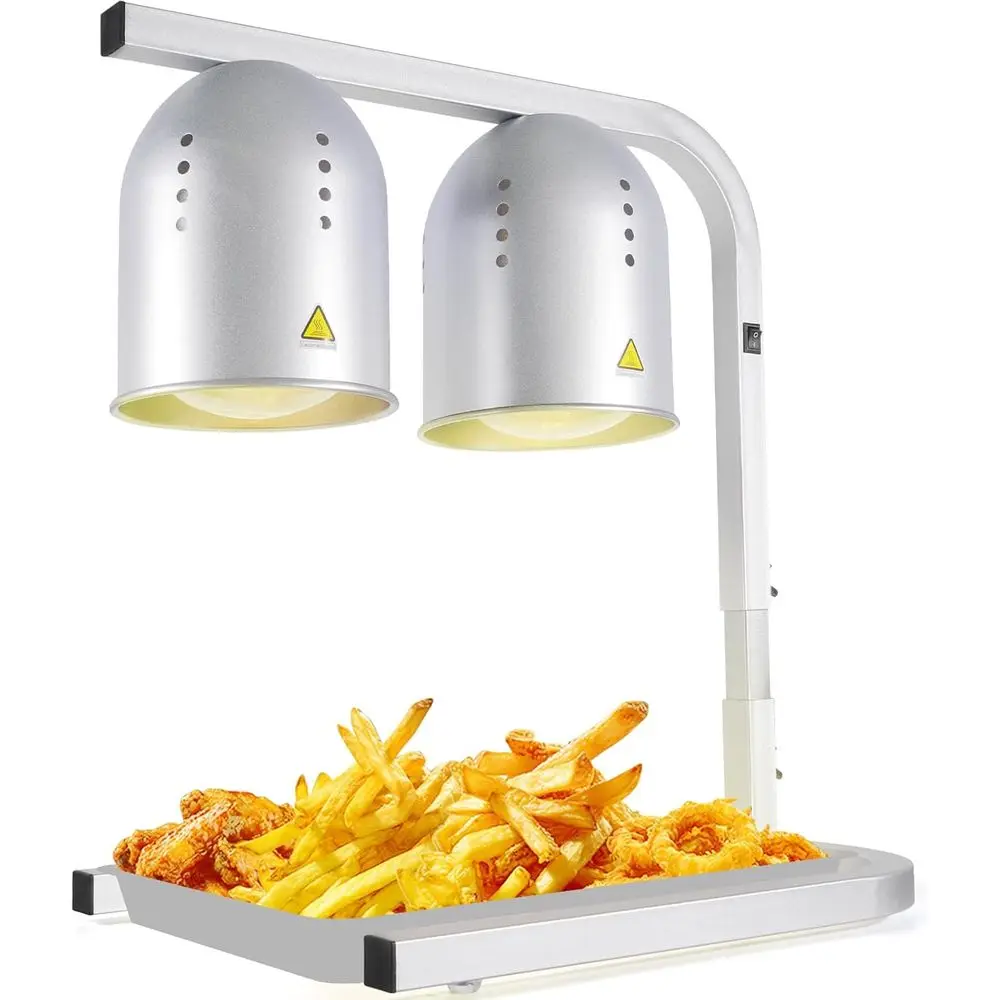 

Лампа для подогрева пищи с двумя лампами по 250 Вт, обеспечивающая равномерный нагрев, с регулируемой по высоте подставкой, коммерческий подогреватель пищи.