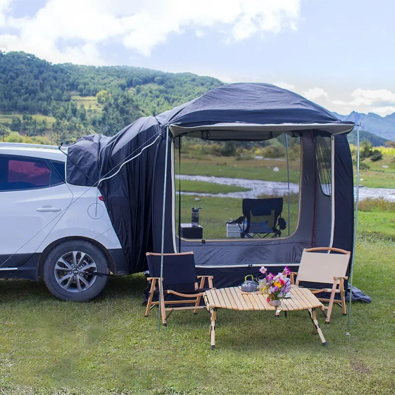 Car Tent Rooftop Trunk Rear Tent Camping Universal SUV Shade Awning Outdoor Family Self-driving Travel Portable Equipment