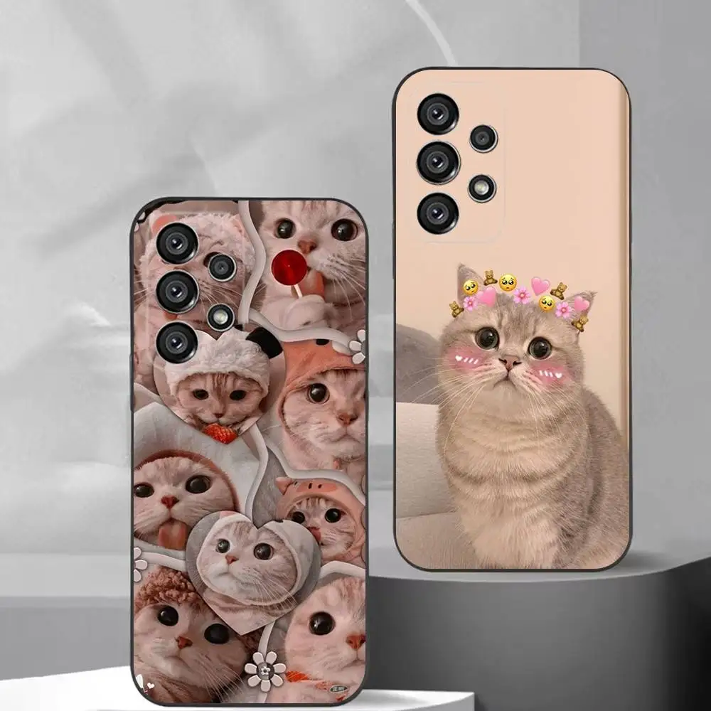

Lovely cat cute Phone Case For Samsung S25,S24,S21,S22,S23,S30,Ultra,S20,Plus,Fe,Lite,Note,10,9,5G Black Cover