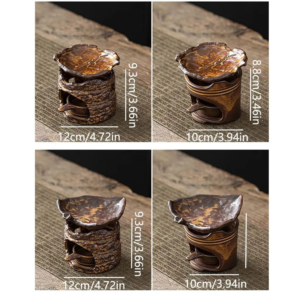 Durable Retro Style Tea Light Candle Holder Ceramic Removable Wax Melt Burner Anti-scald Split Candle Heating Tea Stove Art
