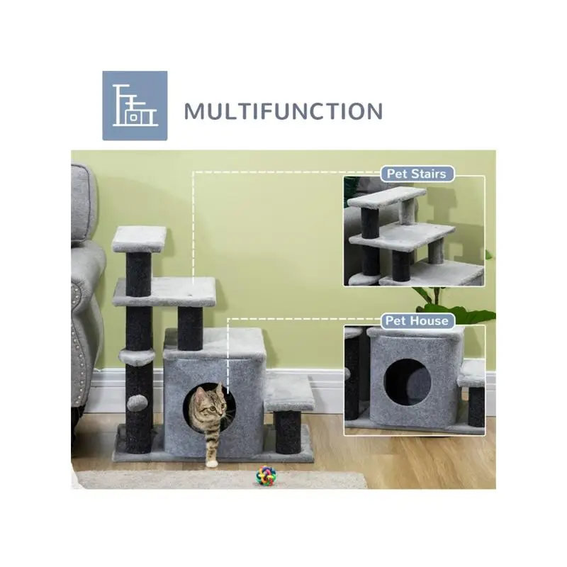 شجرة قطط قوية بتصميم متعدد المستويات وأعمدة خدش للقطط الداخلية #5