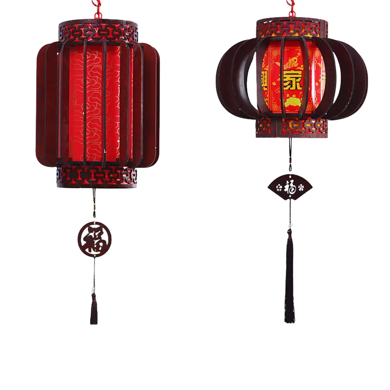 Chinese New Year Lantern Red Rotating Lantern Fu Character Festival Decoration