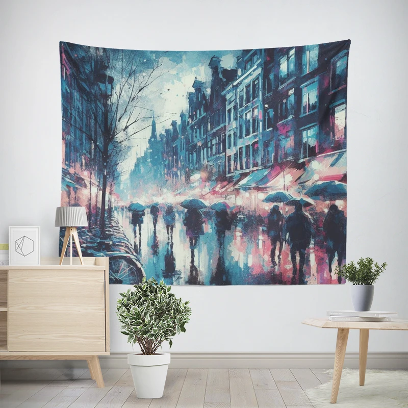 Home decorations modern room decor wall tapestry aesthetic bedroom aesthetic wall art large fabric Tower scenery tapestrys